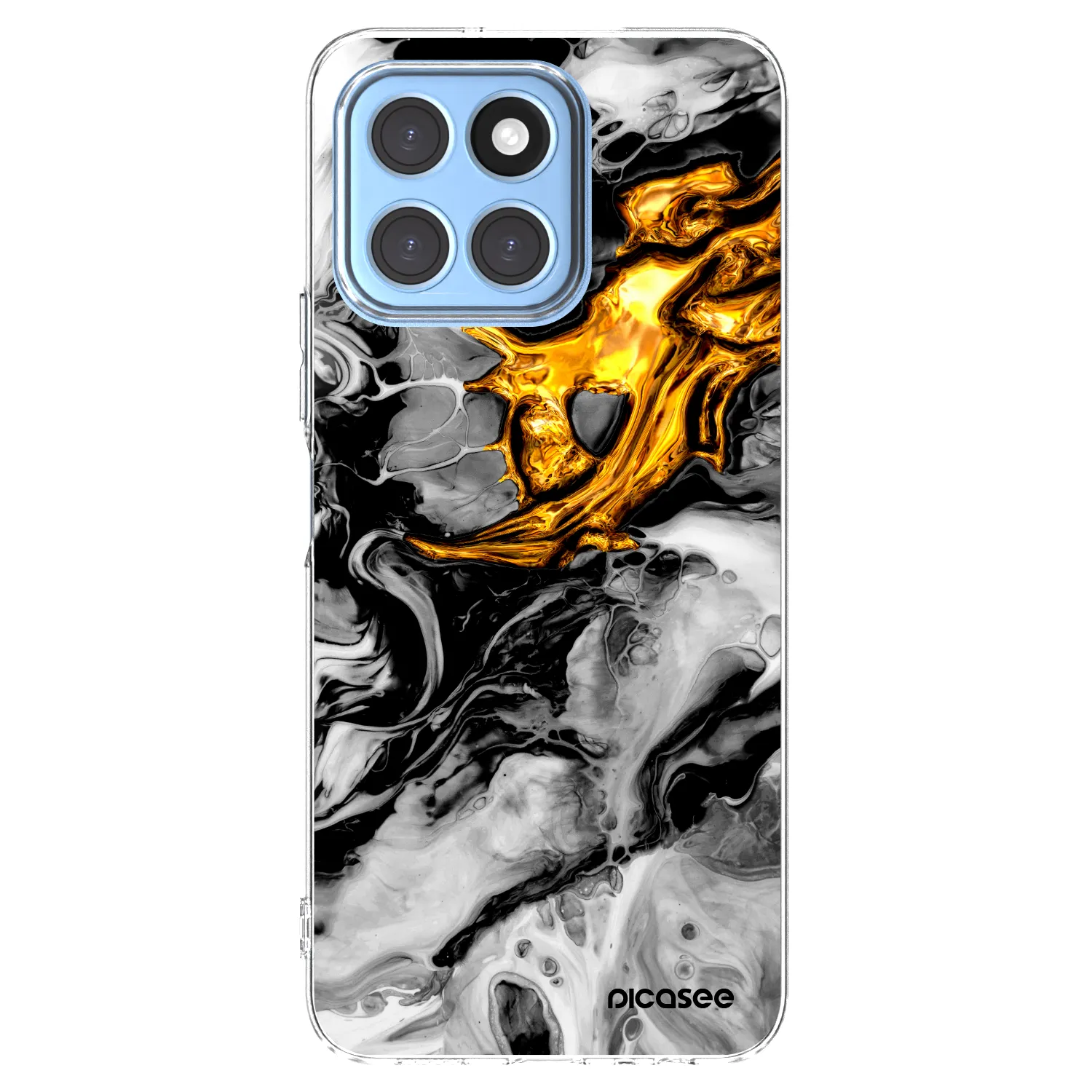 Picasee átlátszó szilikon tok az alábbi mobiltelefonokra Honor X8 5G - Black Gold 2