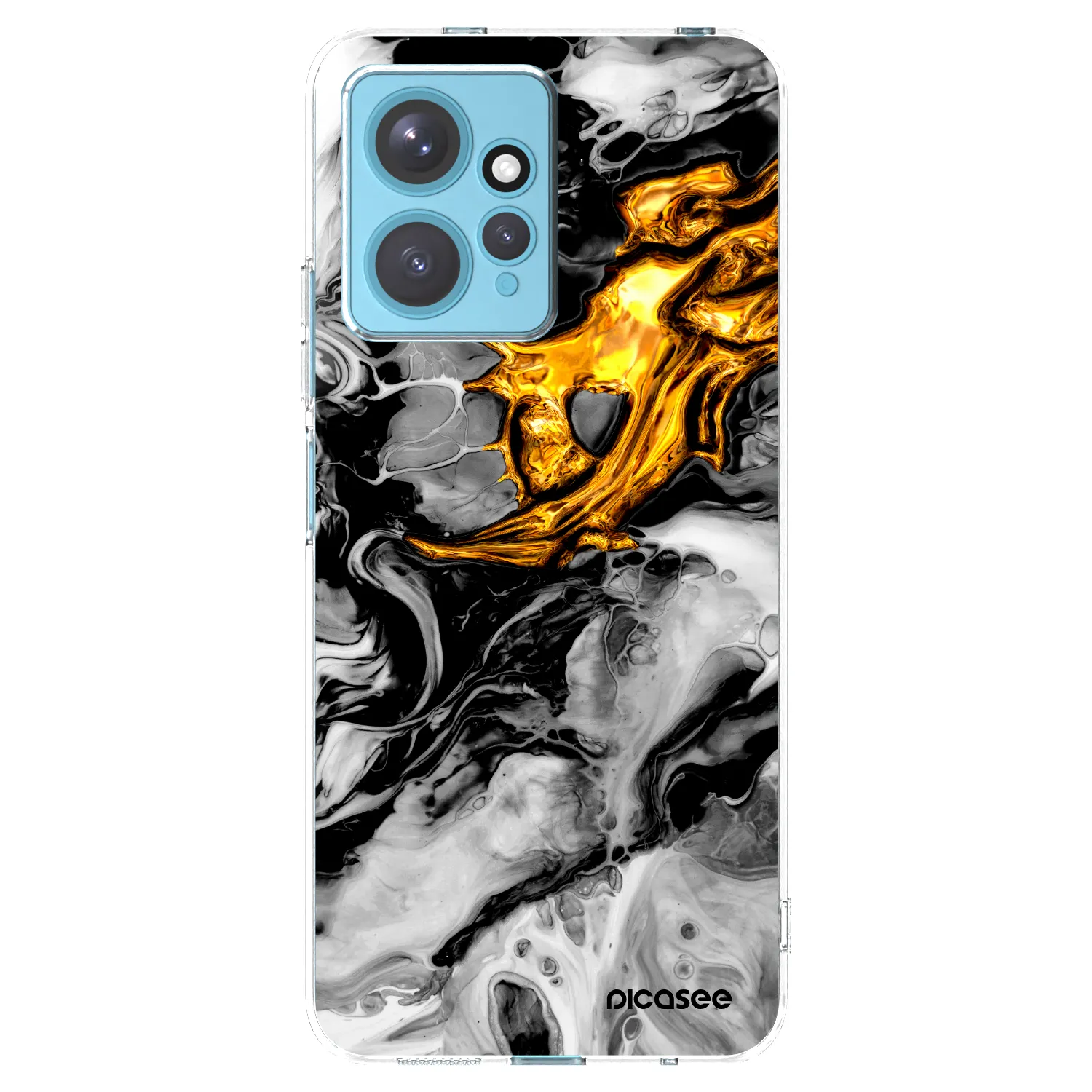 Picasee átlátszó szilikon tok az alábbi mobiltelefonokra Xiaomi Redmi Note 12 4G - Black Gold 2