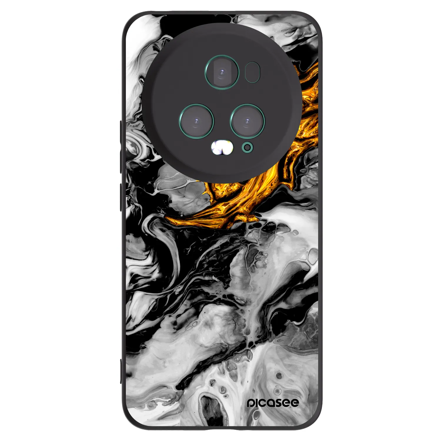 Picasee fekete szilikon tok az alábbi mobiltelefonokra Honor Magic5 Pro - Black Gold 2