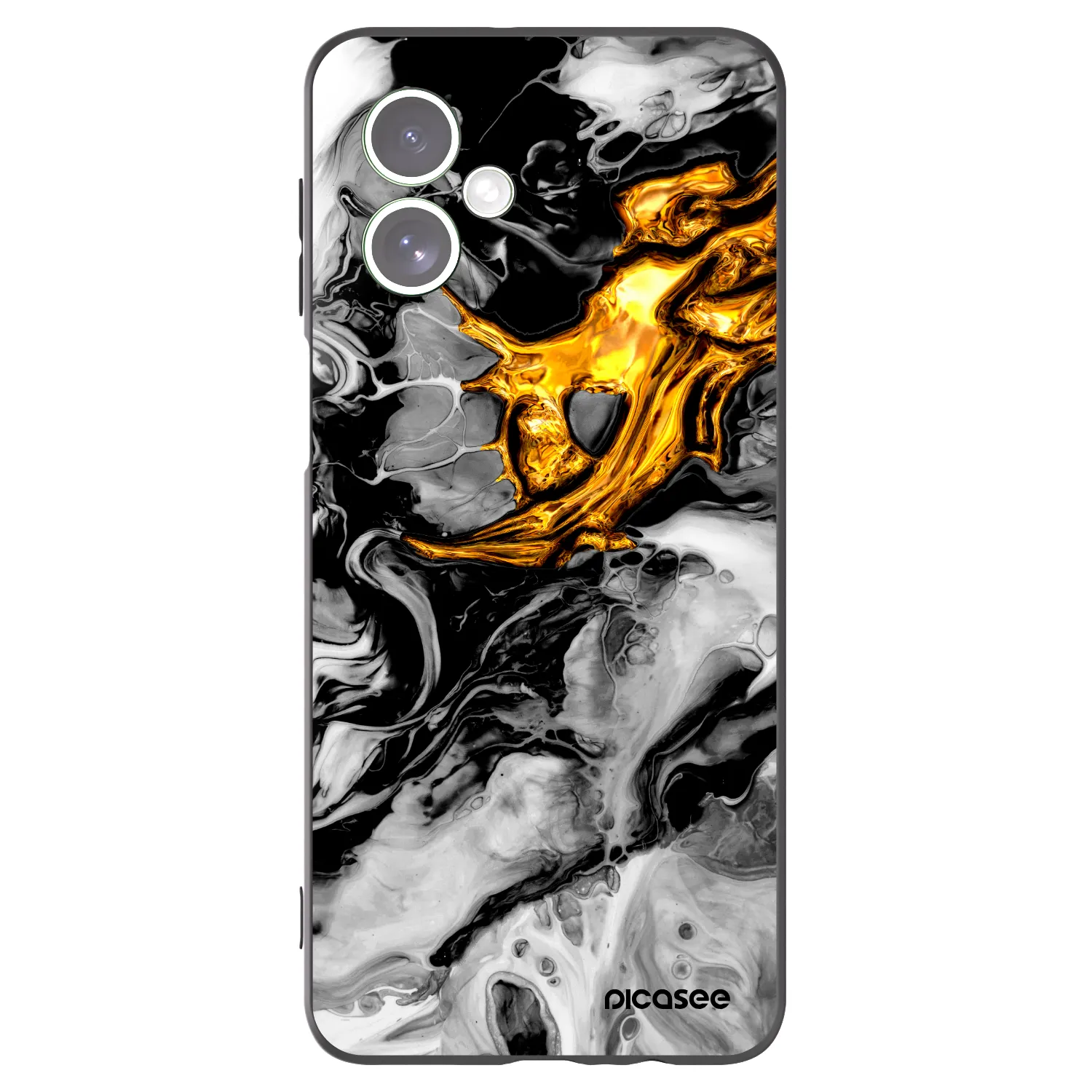 Picasee fekete szilikon tok az alábbi mobiltelefonokra Motorola Moto G54 5G - Black Gold 2