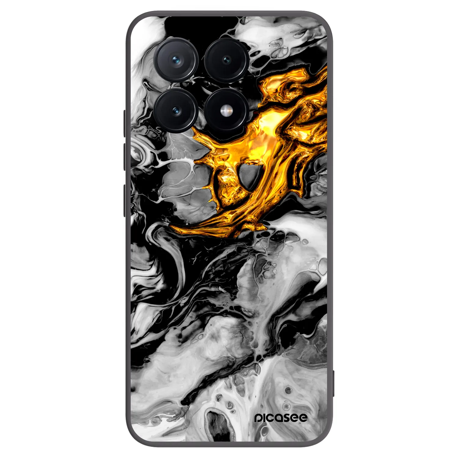 Picasee fekete szilikon tok az alábbi mobiltelefonokra Xiaomi Poco X6 Pro - Black Gold 2