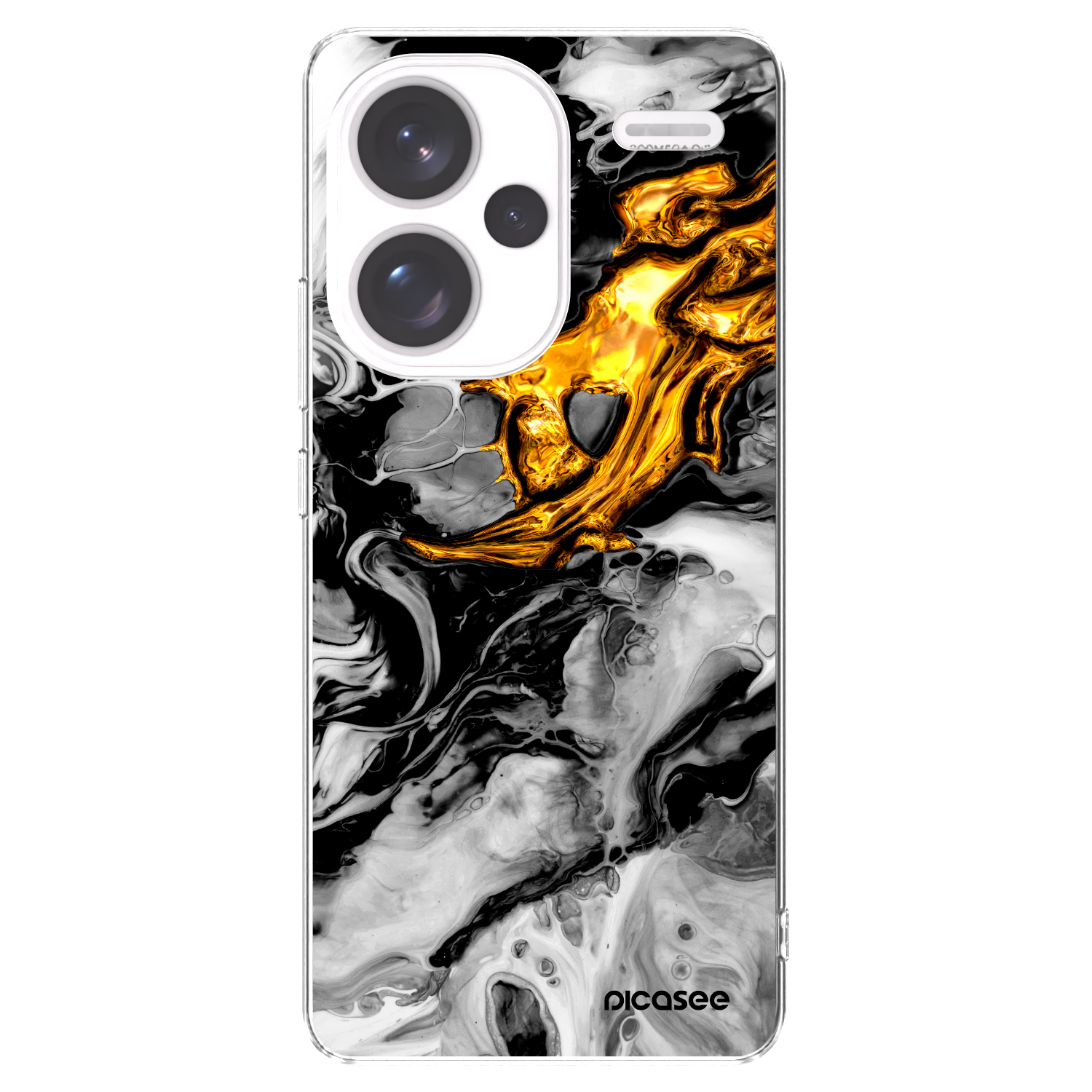 Picasee átlátszó szilikon tok az alábbi mobiltelefonokra Xiaomi Redmi Note 13 Pro+ 5G - Black Gold 2