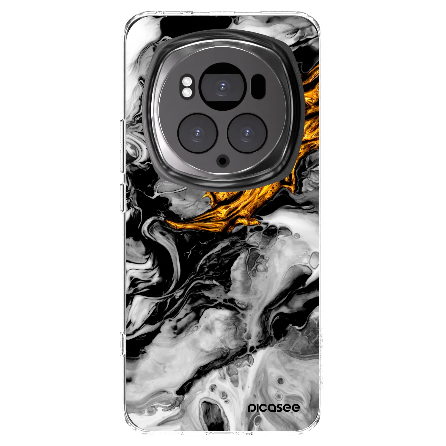 Picasee átlátszó szilikon tok az alábbi mobiltelefonokra Honor Magic6 Pro - Black Gold 2
