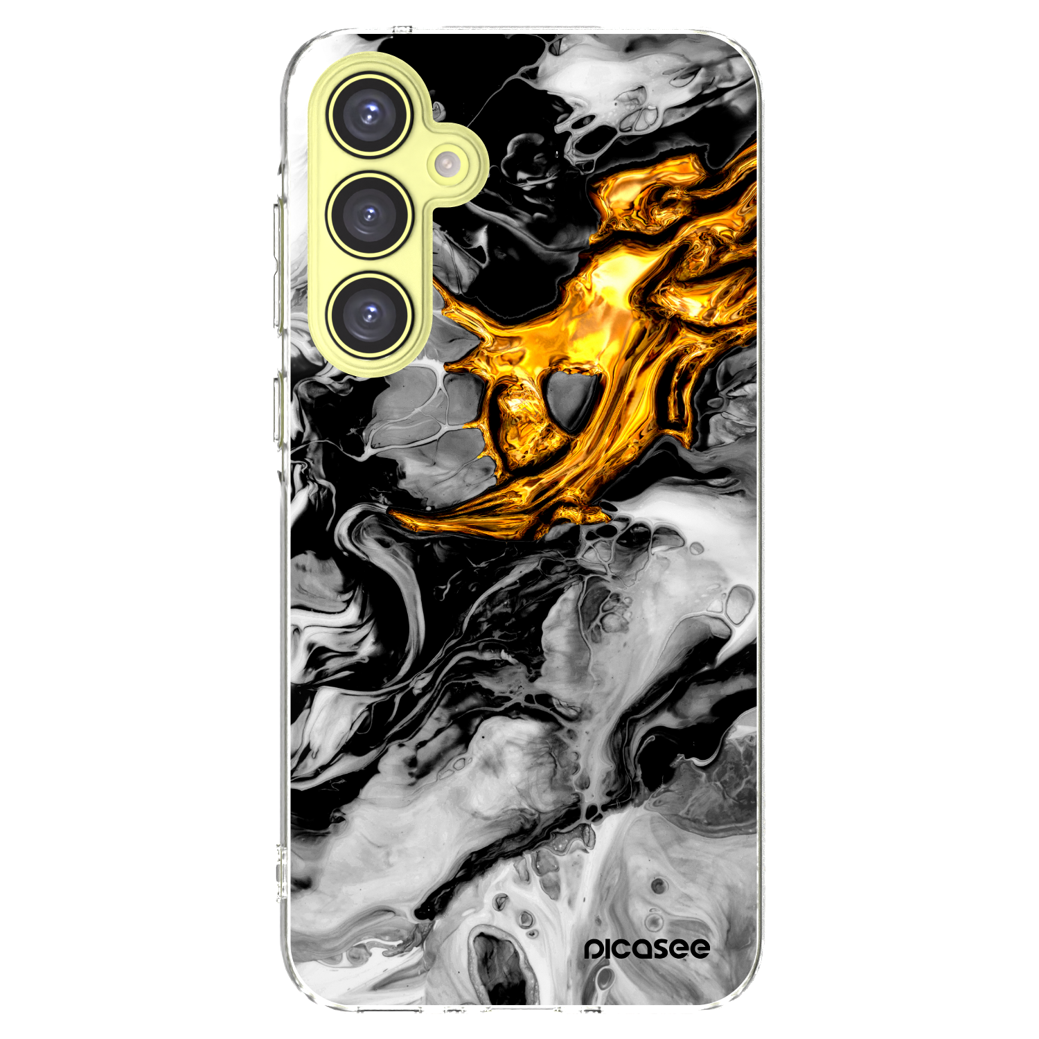 Picasee átlátszó szilikon tok az alábbi mobiltelefonokra Samsung Galaxy A35 5G A356B - Black Gold 2
