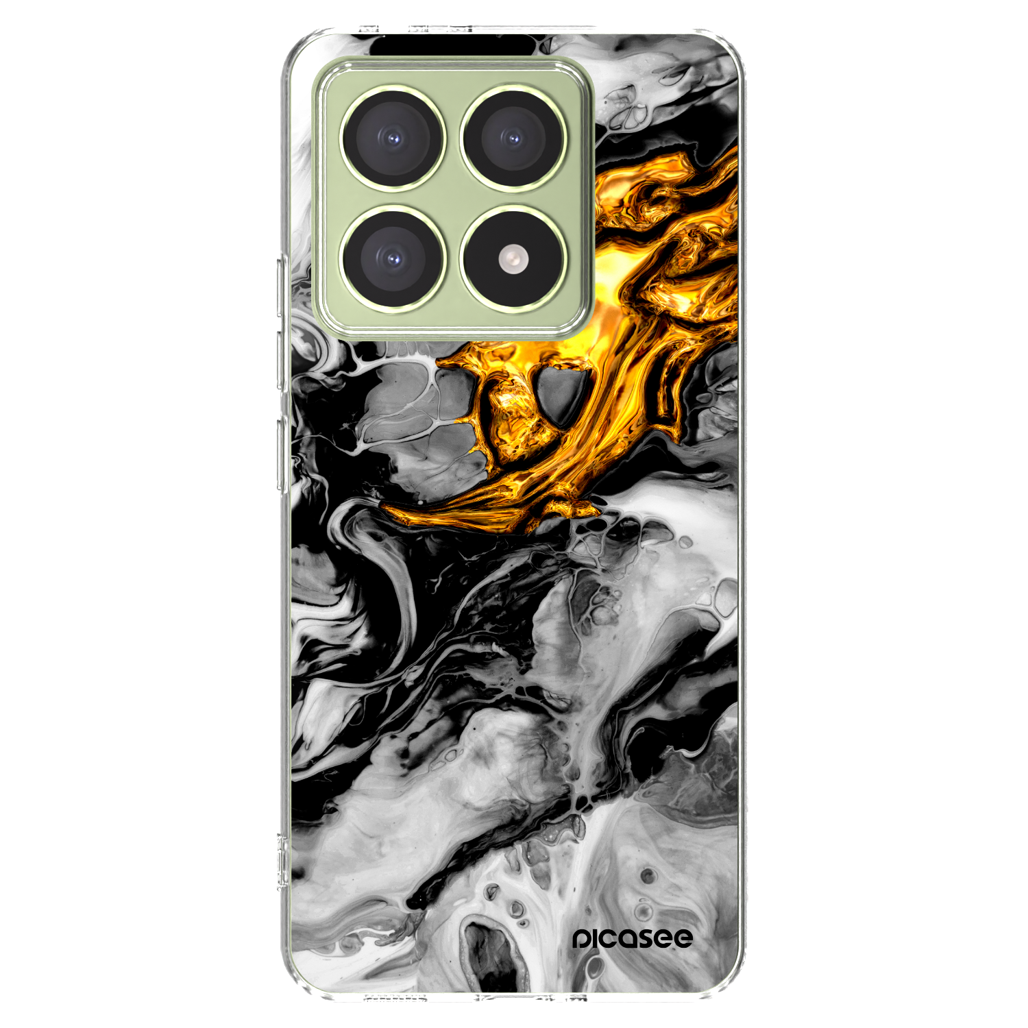 Picasee átlátszó szilikon tok az alábbi mobiltelefonokra Xiaomi 14T - Black Gold 2