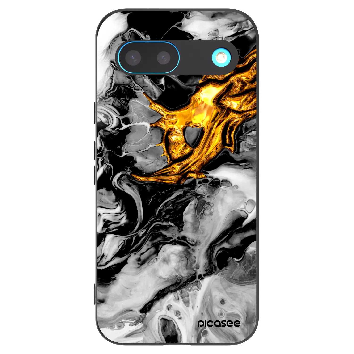 Picasee fekete szilikon tok az alábbi mobiltelefonokra Google Pixel 8 - Black Gold 2