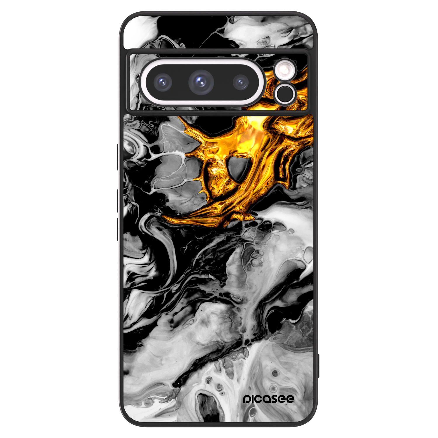 Picasee ULTIMATE CASE Google Pixel 8 Pro - készülékre - Black Gold 2