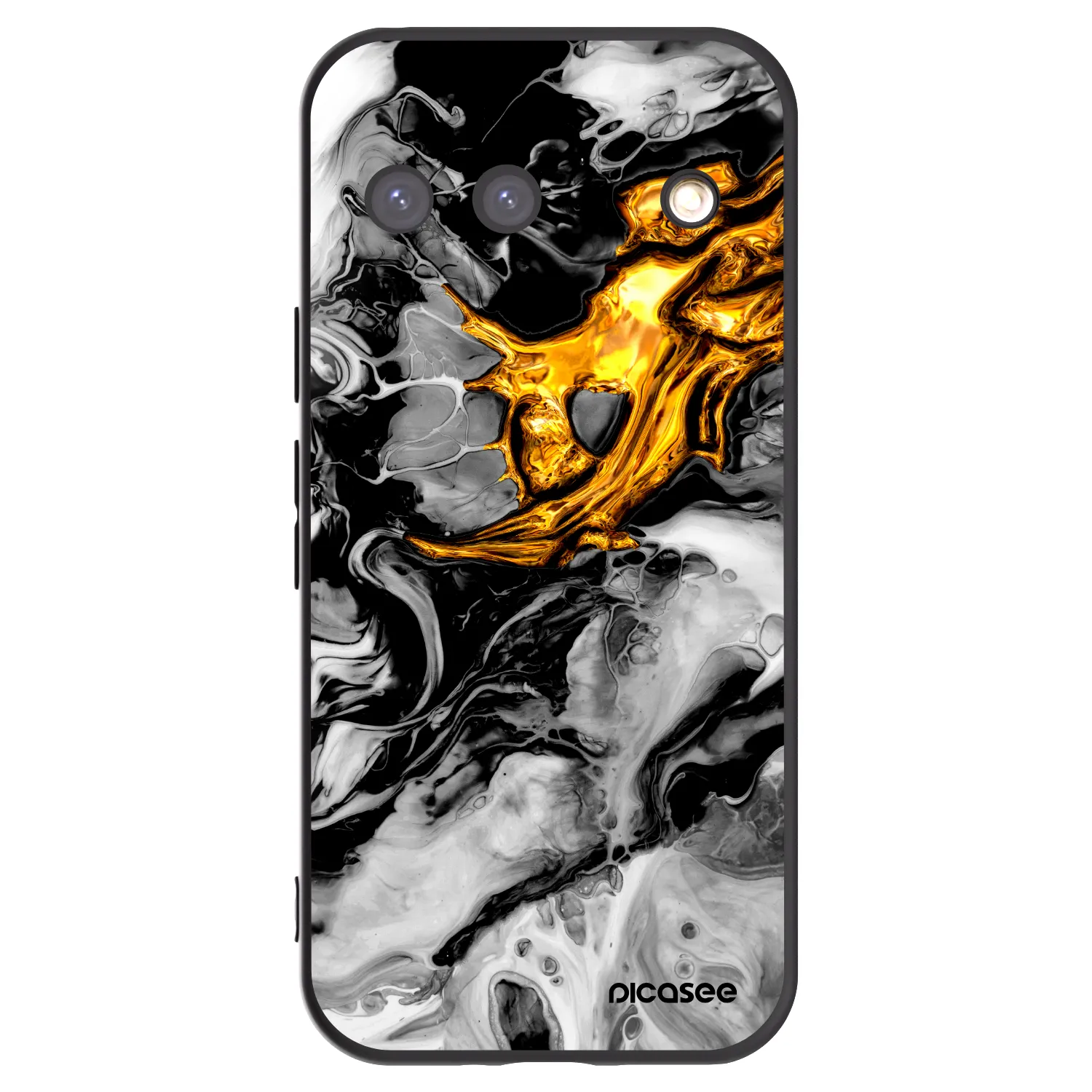 Picasee fekete szilikon tok az alábbi mobiltelefonokra Google Pixel 9 - Black Gold 2