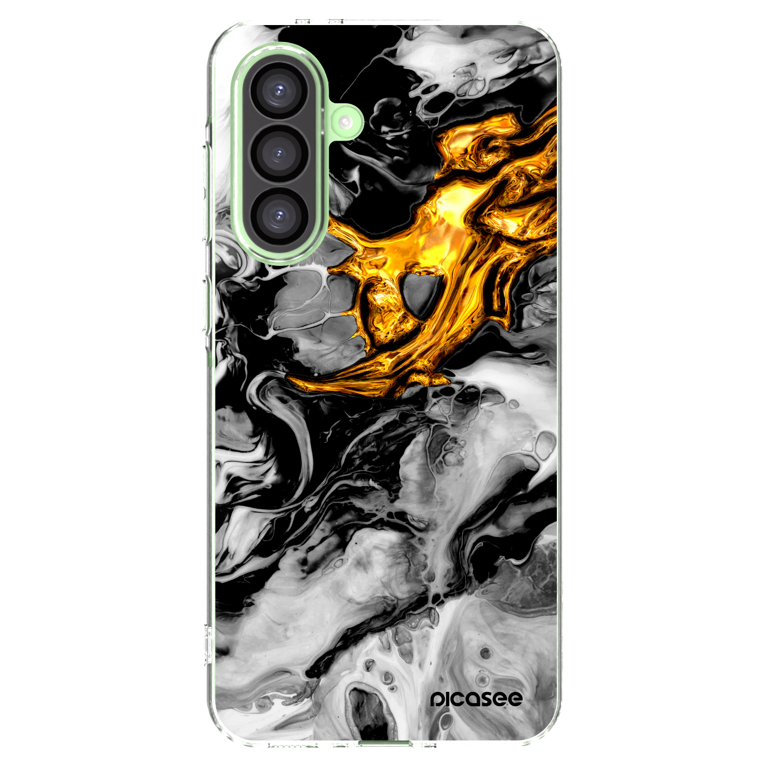 Picasee átlátszó szilikon tok az alábbi mobiltelefonokra Samsung Galaxy A26 5G A266B - Black Gold 2