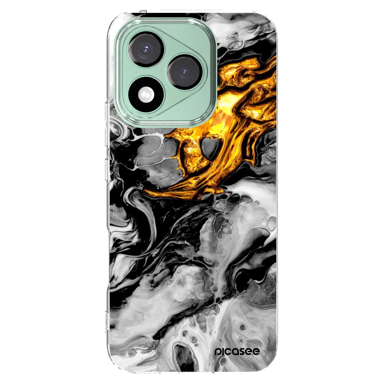 Picasee átlátszó szilikon tok az alábbi mobiltelefonokra Honor 400 Lite 5G - Black Gold 2