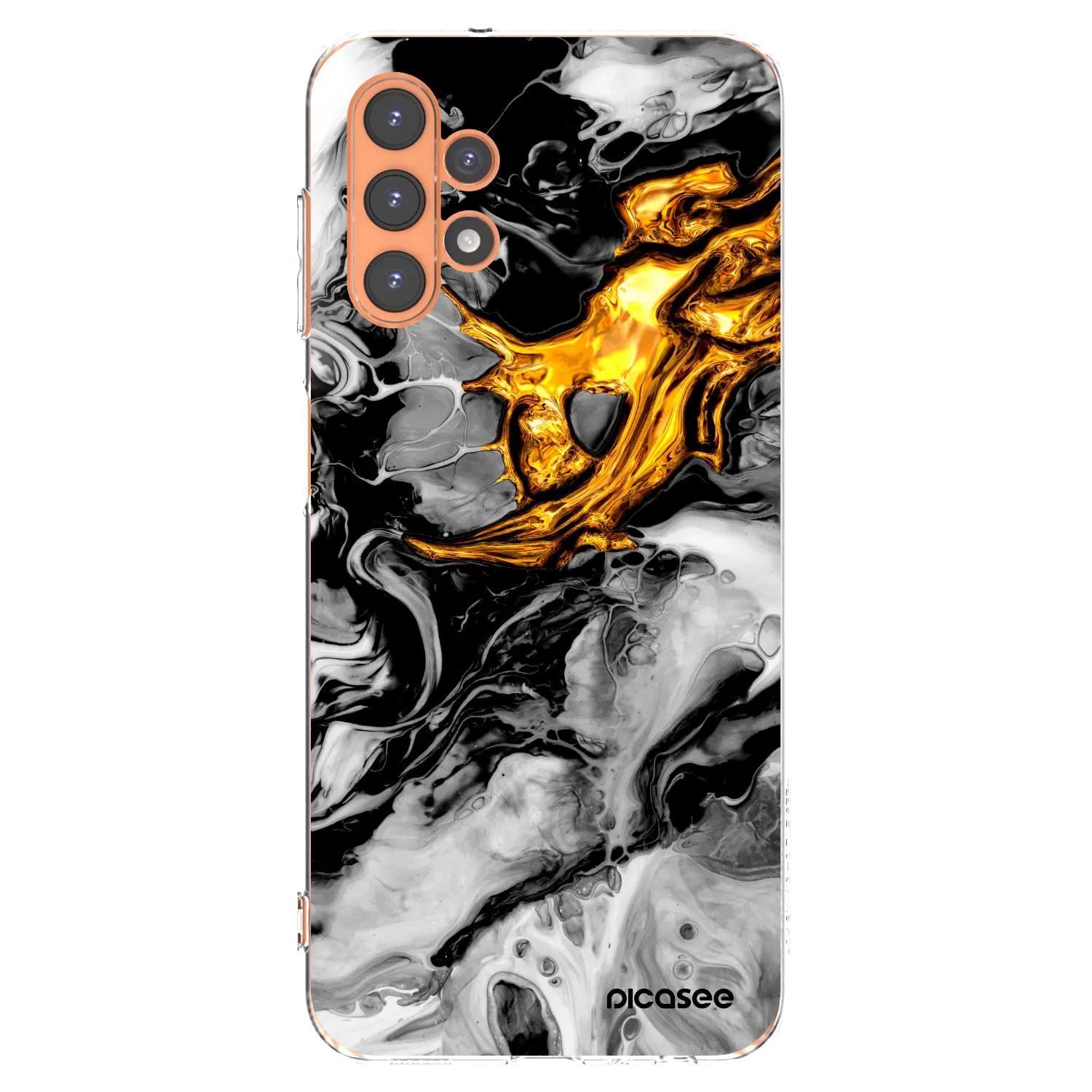 Picasee átlátszó szilikon tok az alábbi mobiltelefonokra Samsung Galaxy A13 5G - Black Gold 2