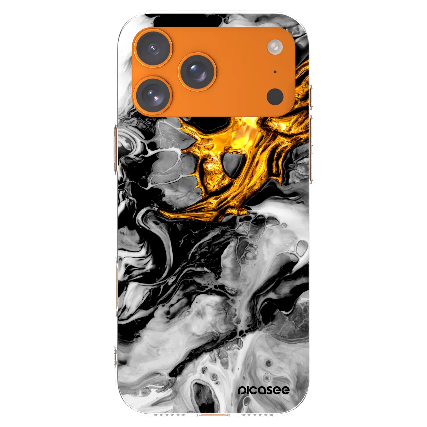 Picasee átlátszó szilikon tok az alábbi mobiltelefonokra Apple iPhone 17 Pro Max - Black Gold 2
