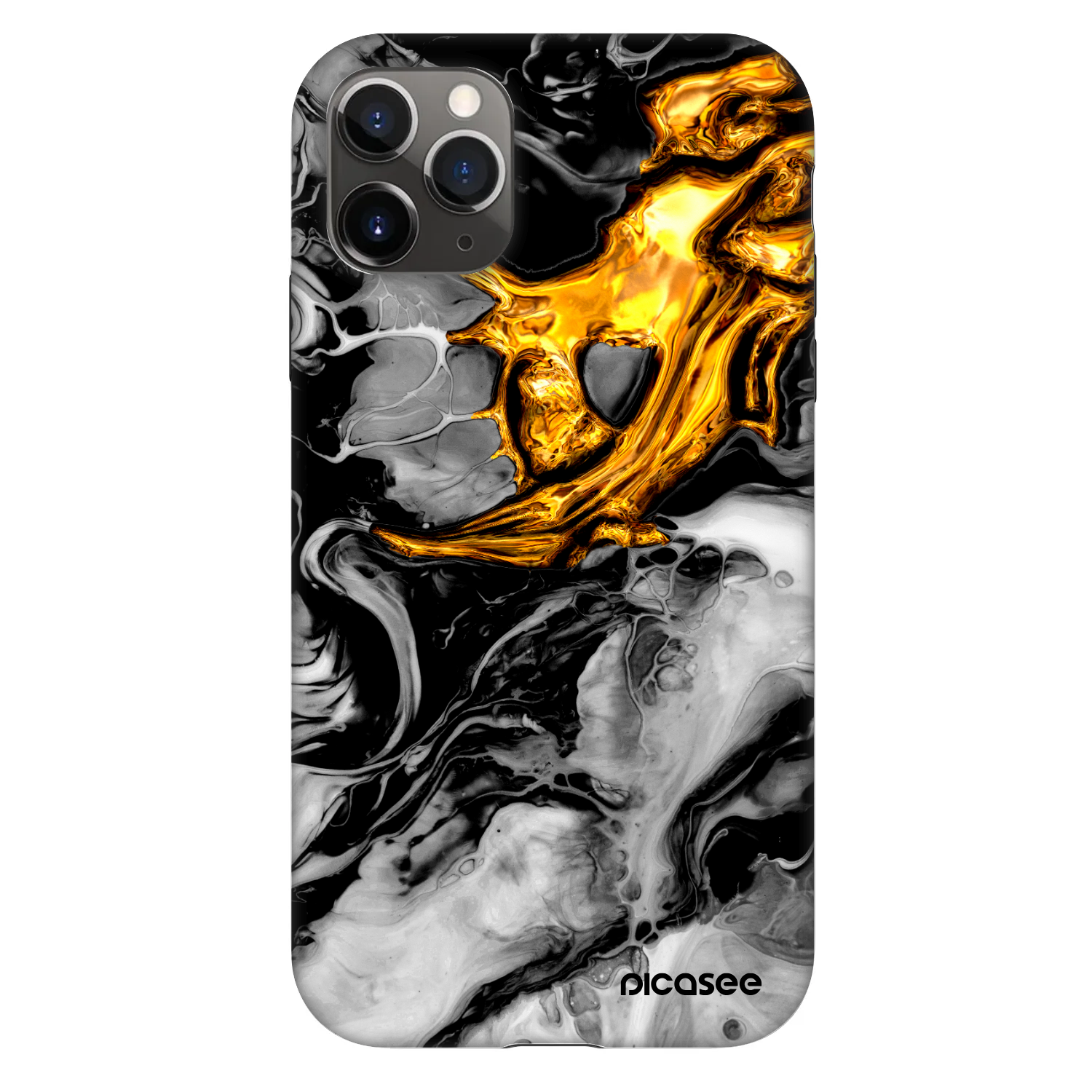 Picasee Fashion Case Apple iPhone 11 Pro - Black Gold 2
