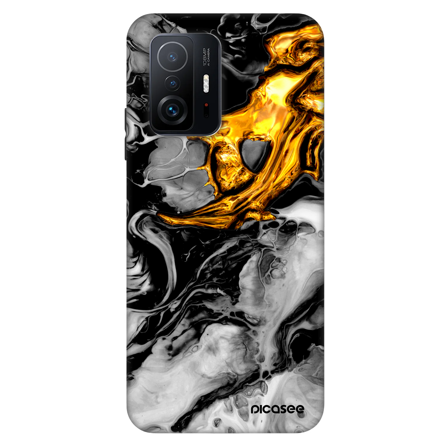 Picasee Fashion Case Xiaomi 11T Pro - Black Gold 2