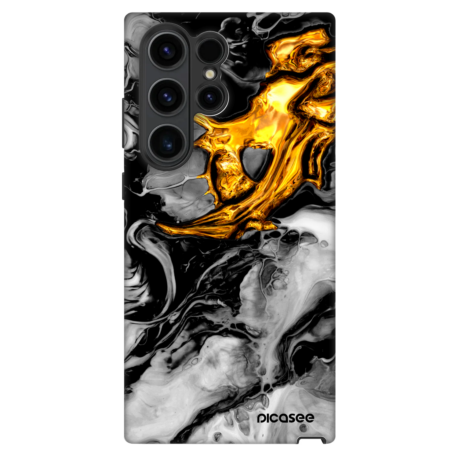 Picasee Fashion Case Samsung Galaxy S22 Ultra 5G - Black Gold 2