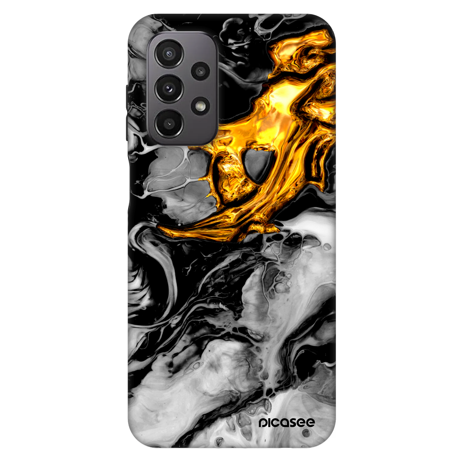 Picasee Fashion Case Samsung Galaxy A23 A236B 5G - Black Gold 2