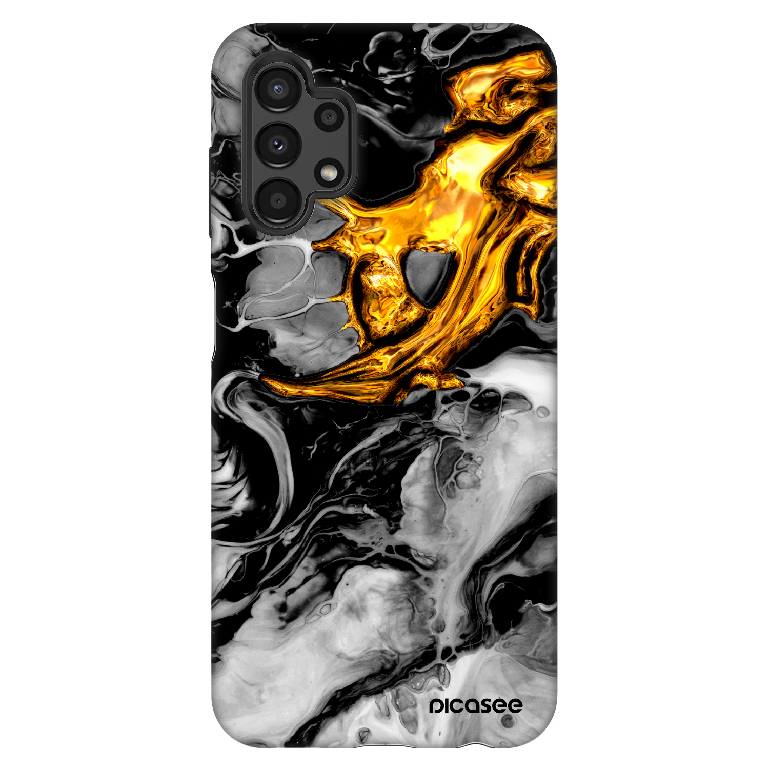 Picasee Fashion Case Samsung Galaxy A13 4G A135 - Black Gold 2