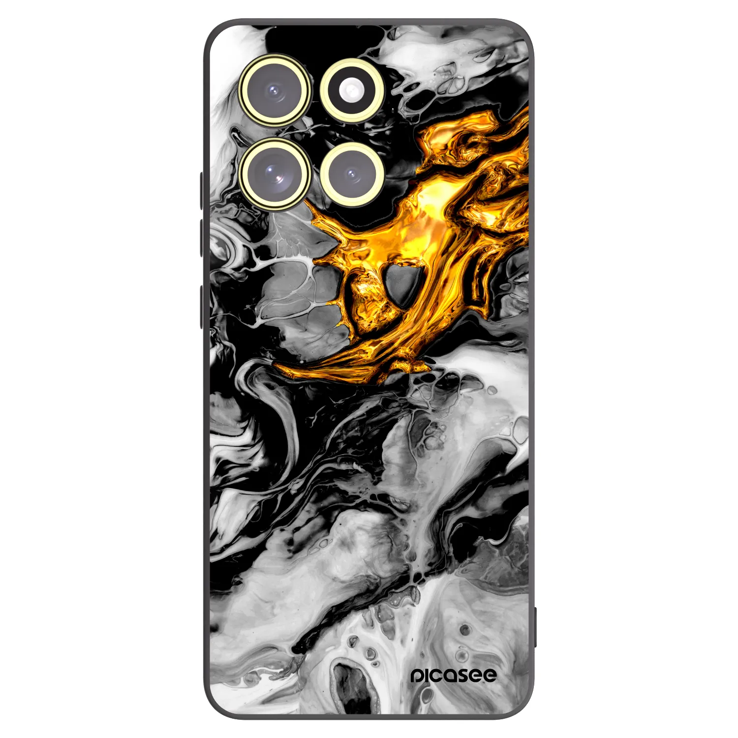 Picasee fekete szilikon tok az alábbi mobiltelefonokra Motorola Moto G86 5G - Black Gold 2