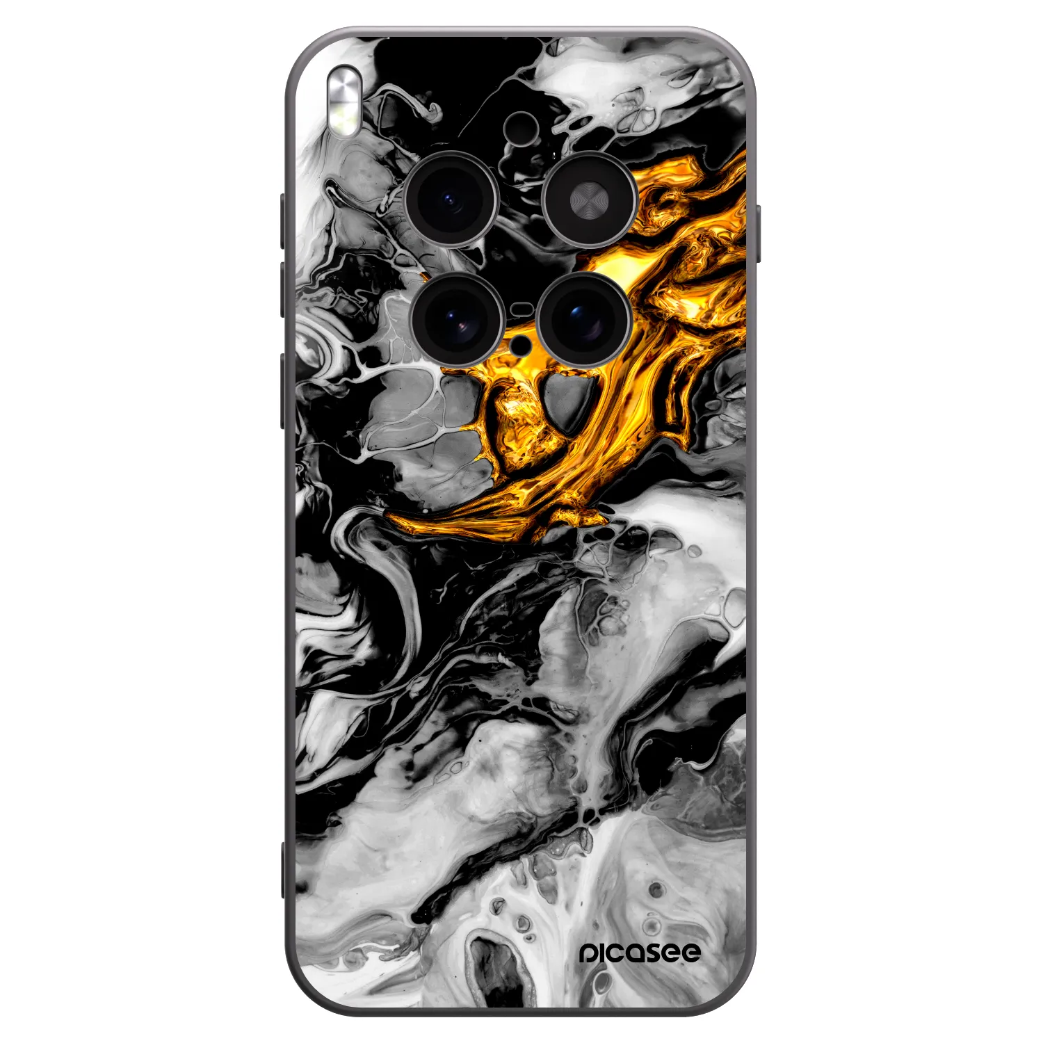 Picasee fekete szilikon tok az alábbi mobiltelefonokra Vivo X300 Pro - Black Gold 2