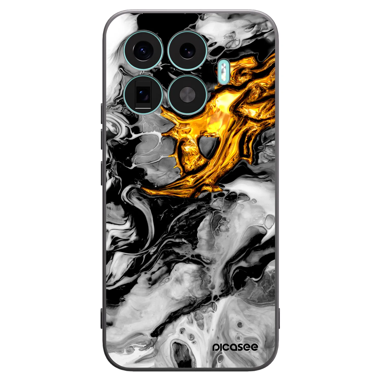 Picasee fekete szilikon tok az alábbi mobiltelefonokra Xiaomi 17T Pro - Black Gold 2