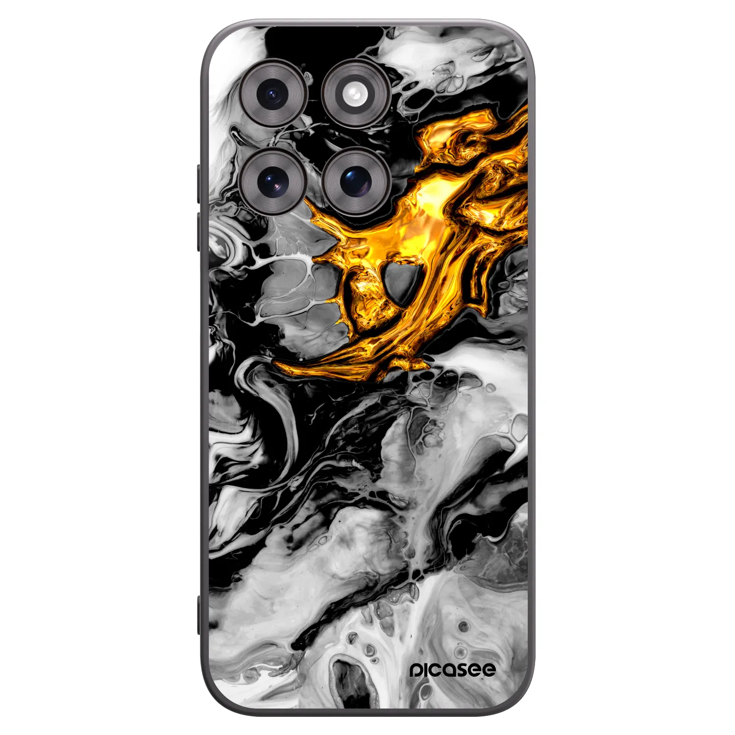 Picasee fekete szilikon tok az alábbi mobiltelefonokra Motorola Moto G77 - Black Gold 2