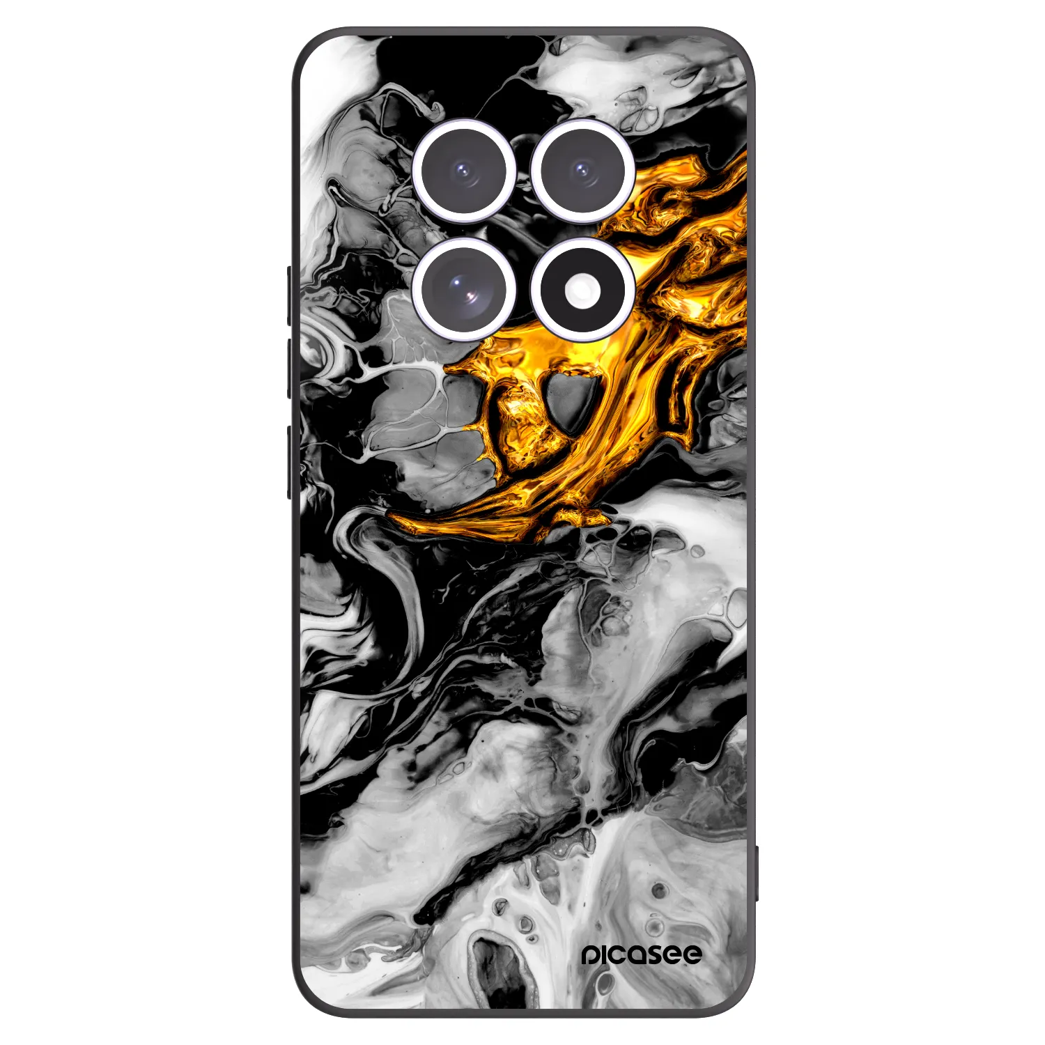 Picasee fekete szilikon tok az alábbi mobiltelefonokra Xiaomi Redmi Note 15 5G - Black Gold 2