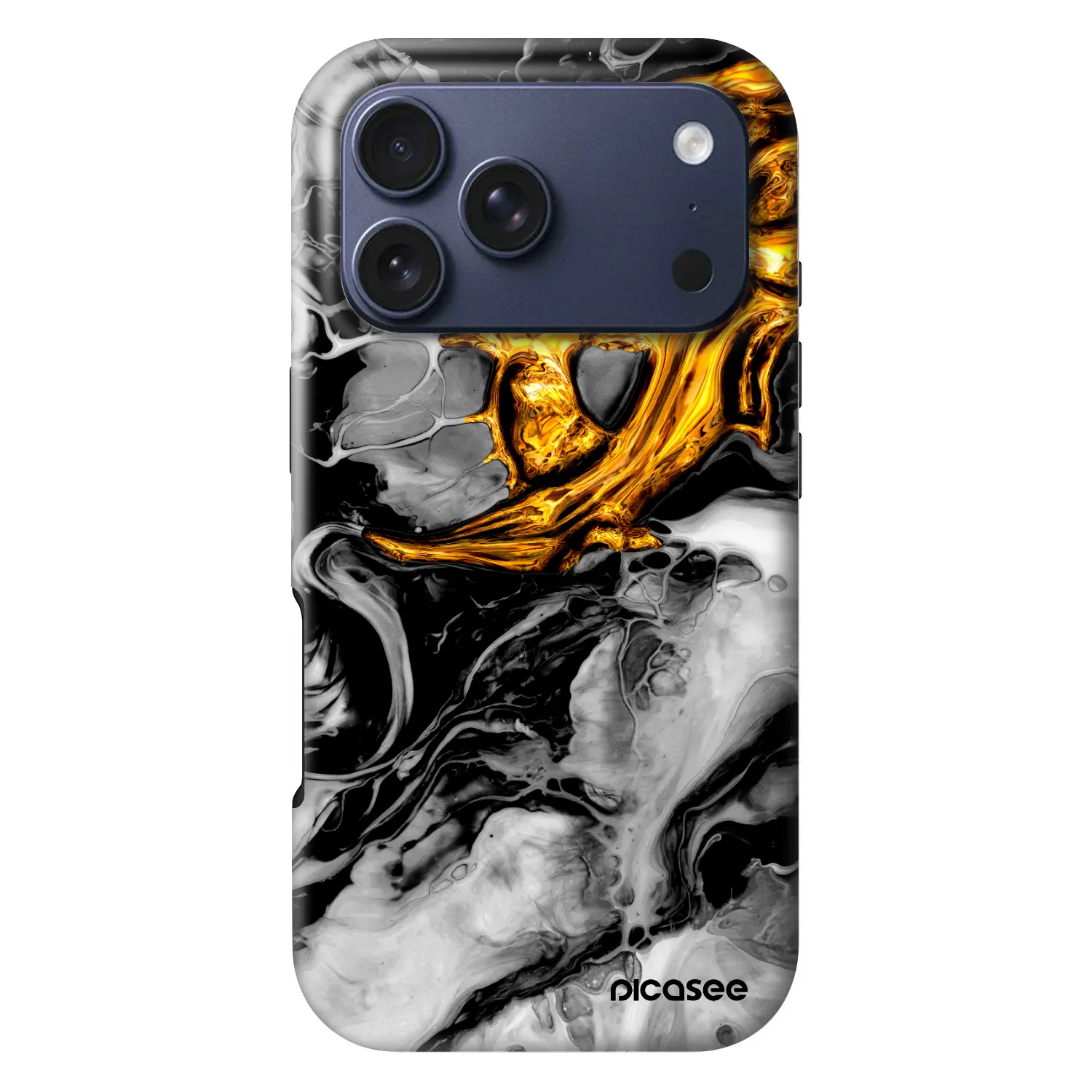 Picasee Fashion Case MagSafe Apple iPhone 18 Pro - Black Gold 2