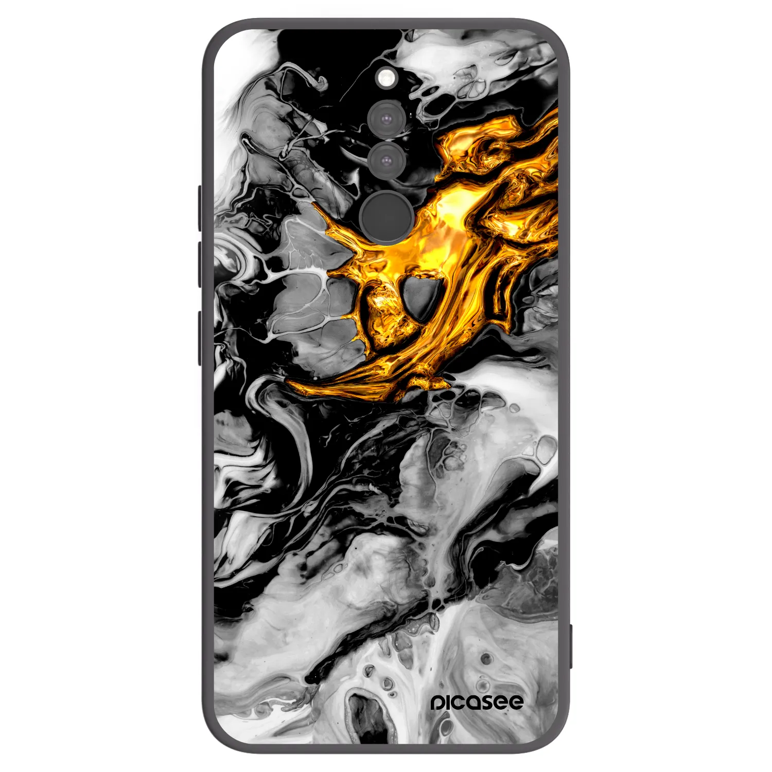 Picasee fekete szilikon tok az alábbi mobiltelefonokra Xiaomi Redmi 8 - Black Gold 2