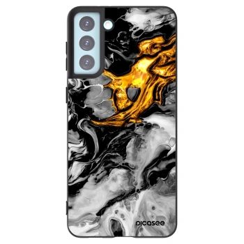Picasee fekete szilikon tok az alábbi mobiltelefonokra Samsung Galaxy S21+ 5G G996F - Black Gold 2