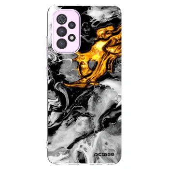 Picasee átlátszó szilikon tok az alábbi mobiltelefonokra Samsung Galaxy A32 5G A326B - Black Gold 2