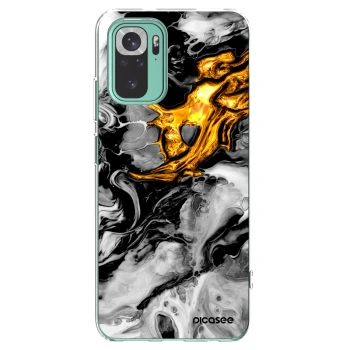 Picasee átlátszó szilikon tok az alábbi mobiltelefonokra Xiaomi Redmi Note 10 Pro - Black Gold 2