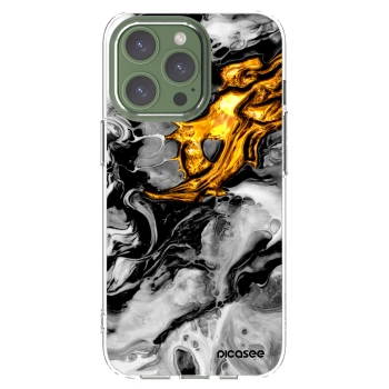 Picasee átlátszó szilikon tok az alábbi mobiltelefonokra Apple iPhone 13 Pro - Black Gold 2