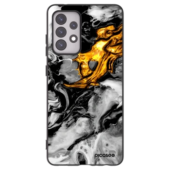 Picasee fekete szilikon tok az alábbi mobiltelefonokra Samsung Galaxy A52s 5G A528B - Black Gold 2