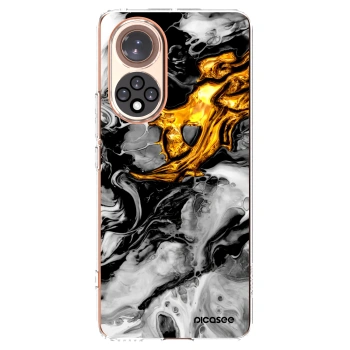 Picasee átlátszó szilikon tok az alábbi mobiltelefonokra Huawei Nova 9 - Black Gold 2
