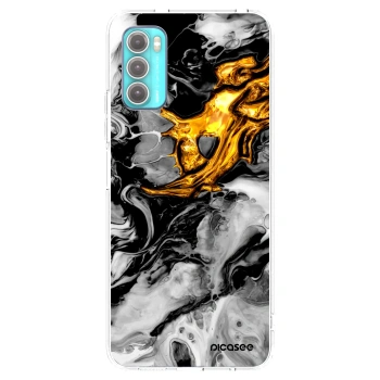 Picasee átlátszó szilikon tok az alábbi mobiltelefonokra Motorola Moto G60 - Black Gold 2