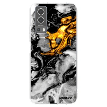 Picasee átlátszó szilikon tok az alábbi mobiltelefonokra Vivo Y72 5G - Black Gold 2