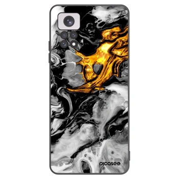 Picasee fekete szilikon tok az alábbi mobiltelefonokra Xiaomi Redmi Note 11 - Black Gold 2