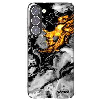 Picasee fekete szilikon tok az alábbi mobiltelefonokra Samsung Galaxy S23+ 5G - Black Gold 2