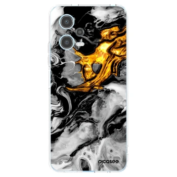 Picasee átlátszó szilikon tok az alábbi mobiltelefonokra Xiaomi Redmi Note 12 5G - Black Gold 2