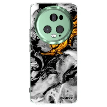 Picasee átlátszó szilikon tok az alábbi mobiltelefonokra Honor Magic5 Pro - Black Gold 2