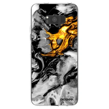 Picasee átlátszó szilikon tok az alábbi mobiltelefonokra Samsung Galaxy S8 G950F - Black Gold 2
