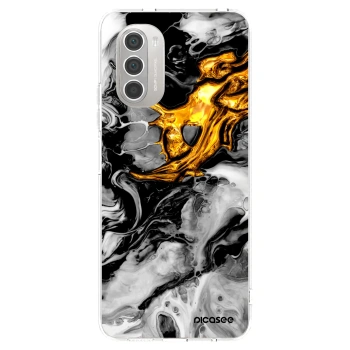Picasee átlátszó szilikon tok az alábbi mobiltelefonokra Motorola Moto G51 - Black Gold 2