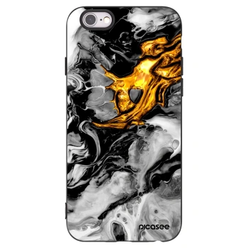 Picasee fekete szilikon tok az alábbi mobiltelefonokra Apple iPhone 6/6S - Black Gold 2