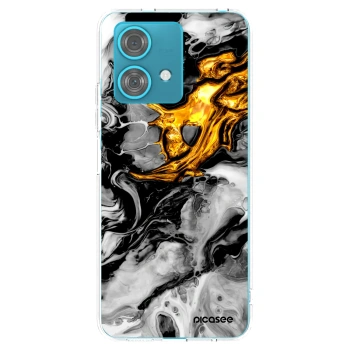 Picasee átlátszó szilikon tok az alábbi mobiltelefonokra Motorola Edge 40 Neo - Black Gold 2