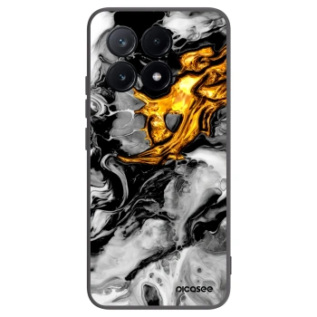 Picasee fekete szilikon tok az alábbi mobiltelefonokra Xiaomi Poco X6 Pro - Black Gold 2