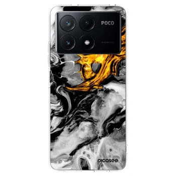 Picasee átlátszó szilikon tok az alábbi mobiltelefonokra Xiaomi Poco X6 Pro - Black Gold 2