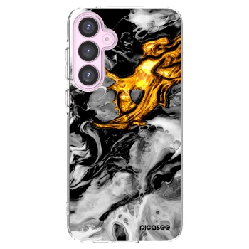 Picasee átlátszó szilikon tok az alábbi mobiltelefonokra Samsung Galaxy A55 5G A556B - Black Gold 2