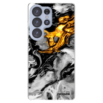 Picasee átlátszó szilikon tok az alábbi mobiltelefonokra Samsung Galaxy S25 Ultra 5G - Black Gold 2