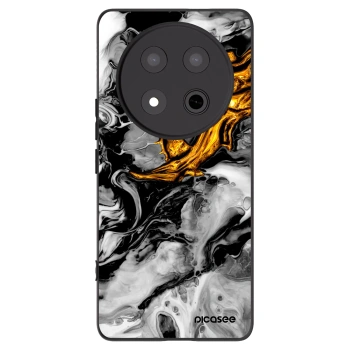 Picasee fekete szilikon tok az alábbi mobiltelefonokra Honor Magic7 Lite 5G - Black Gold 2