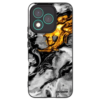 Picasee fekete szilikon tok az alábbi mobiltelefonokra Honor 400 Lite 5G - Black Gold 2